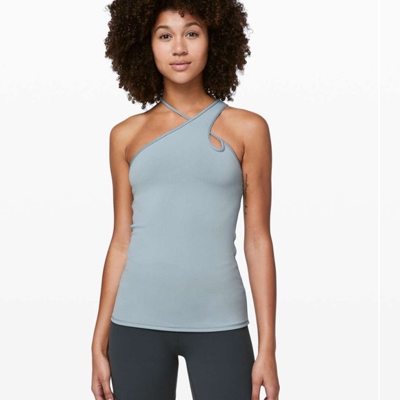 NWT Lululemon Asymmetric Angle Tank Top - Chambray, Size 10 - Picture 1 of 11